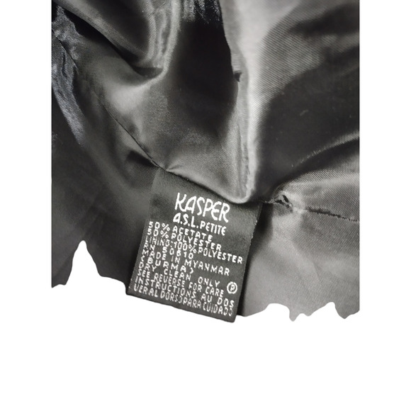 Kasper Womens Blazer Jacket Long Sleeves Double Breasted Peak Lapel Black LP - Picture 6 of 9